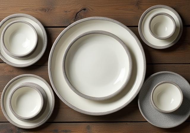 Keramiske tallerkener og fade i minimalistisk design